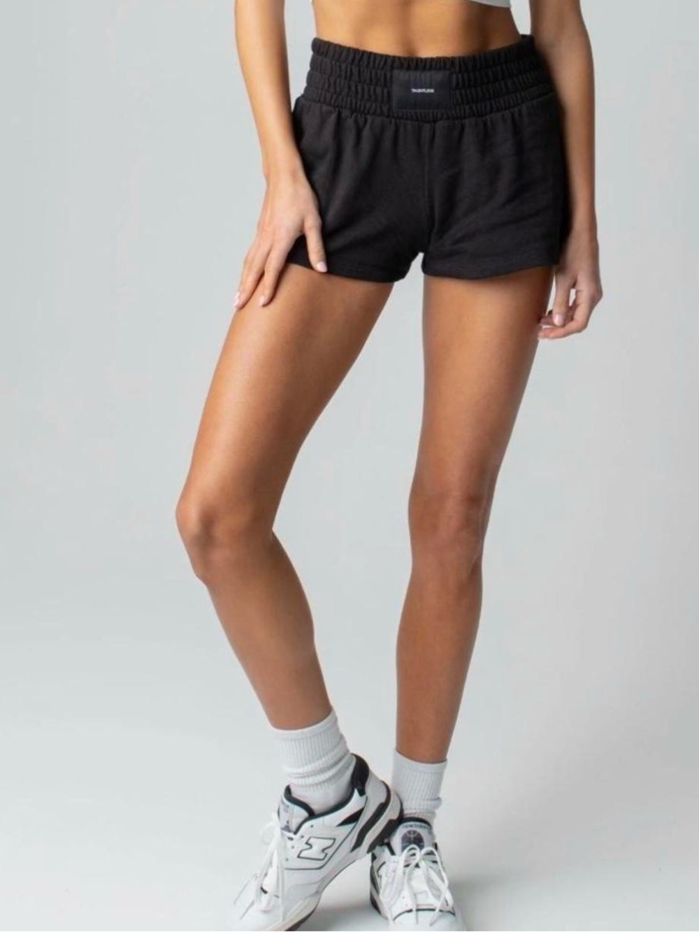 TALENTLESS Black Women's Athletic boxer Shorts with Elastic Waistband size med